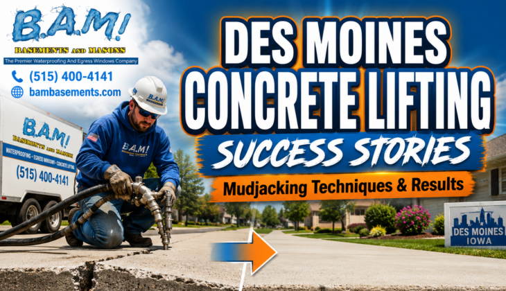 Des Moines Concrete Lifting Success Stories Mudjacking Techniques and Results