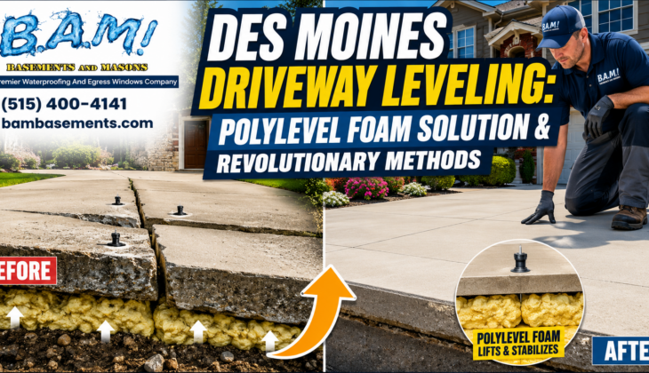 Driveway leveling transformation in Des Moines