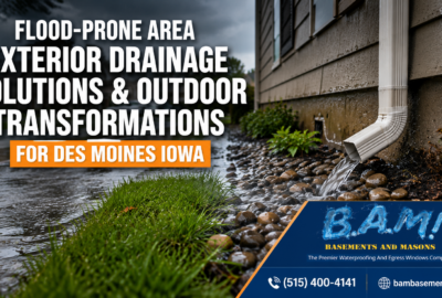 Flood-Prone Area Exterior Drainage Solutions & Outdoor Transformations For Des Moines Iowa