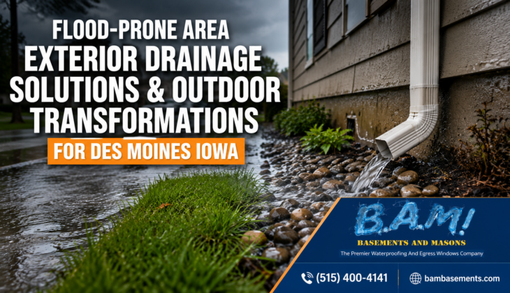 Flood-prone area drainage solutions in Des Moines IA